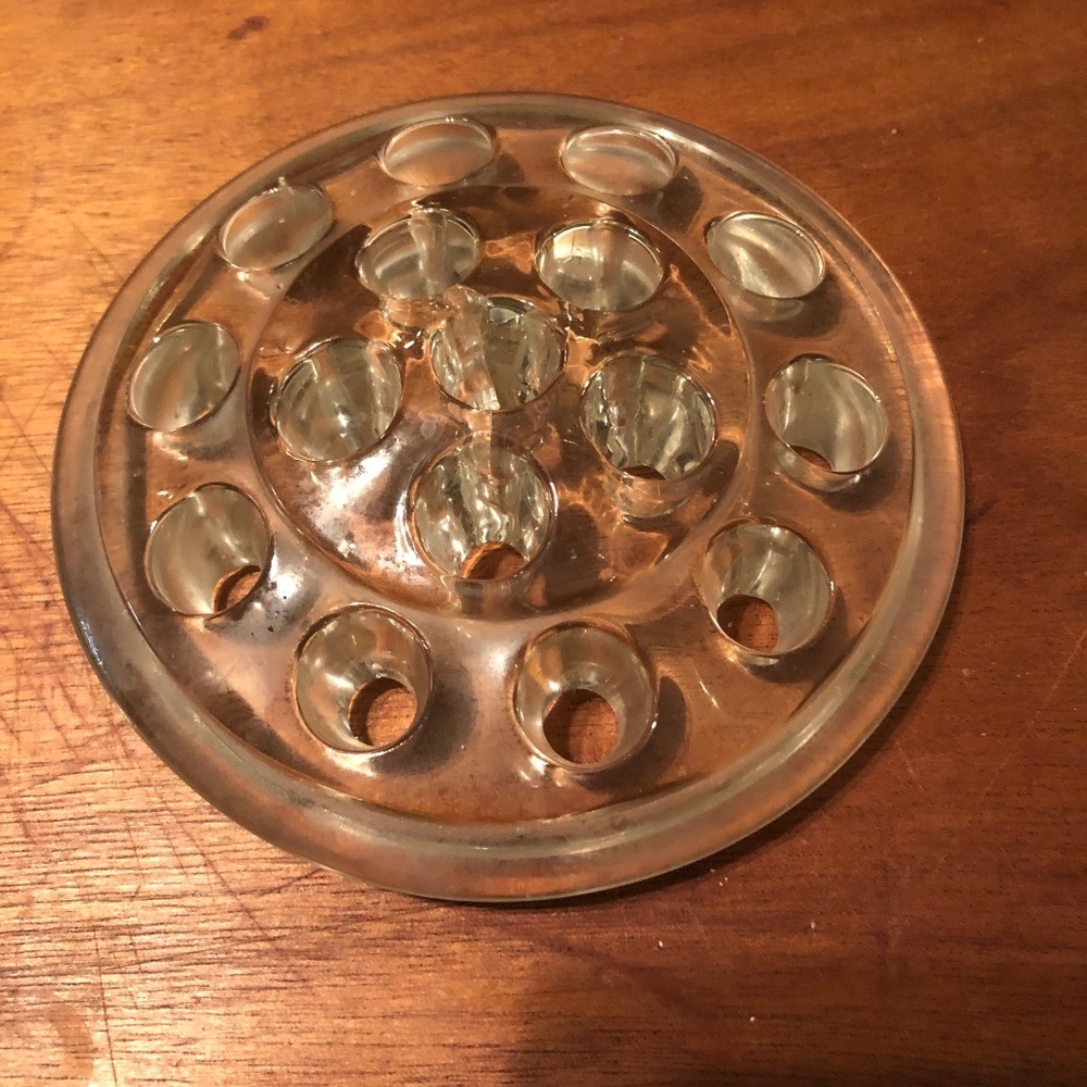 Retro glass flower frog for displaying flower arrangements or for the collector